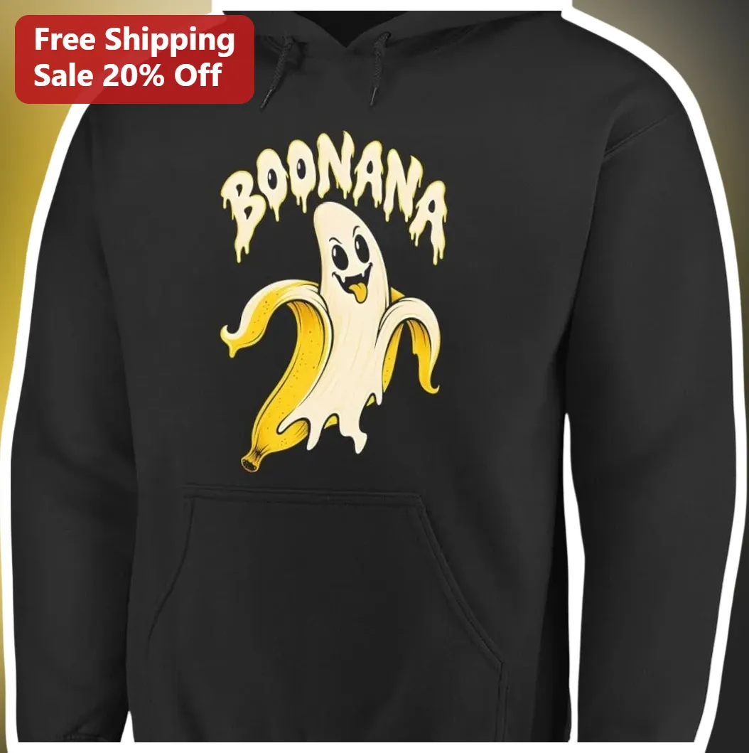 BOONANA Hoodie Funny Banana Ghost Halloween Graphic Pullover — Los Angeles BOONANA Hoodie Funny Banana Ghost Halloween Graphic Pullover for Men Women available at our Los Angeles warehouse