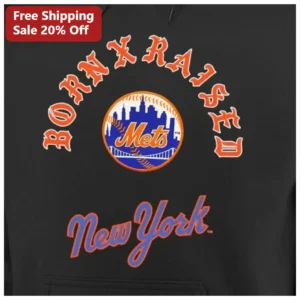 Born And Raised New York Mets Hoodie Black Baseball Fan Apparel available at our Los Angeles warehouse