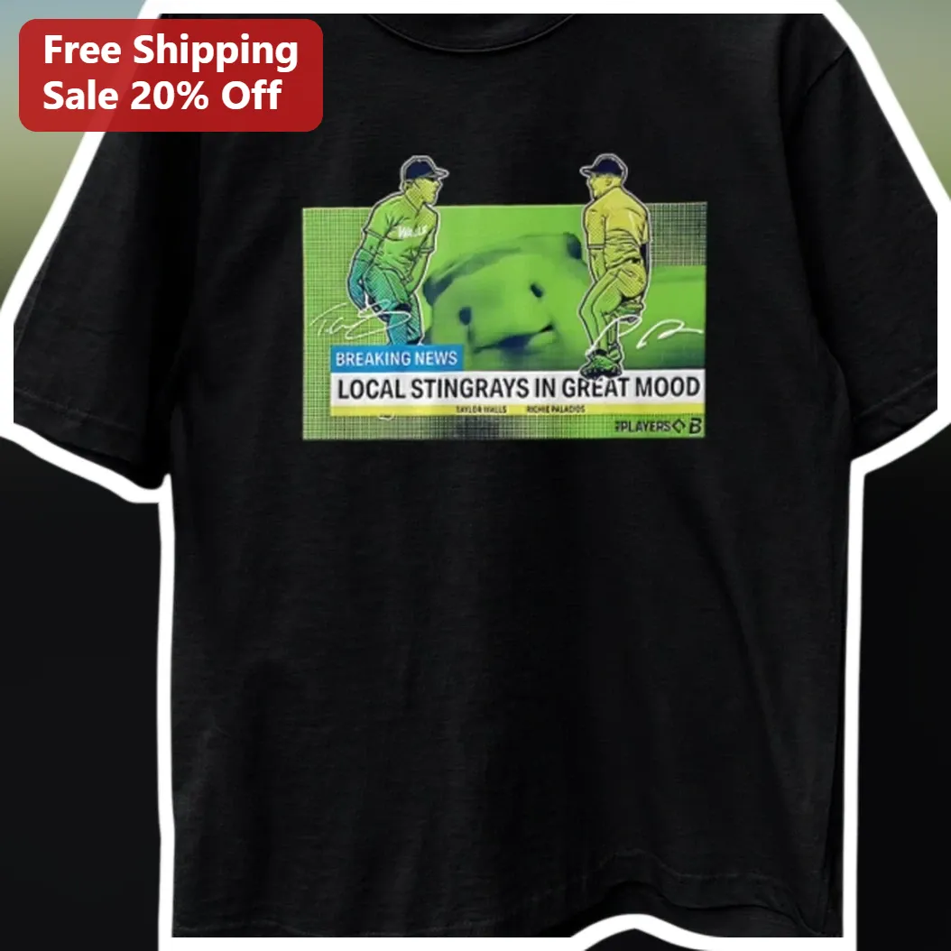 Breaking News Local Stingrays In Great Mood Tee Funny Baseball Fan Gift Shirt available at our Los Angeles warehouse