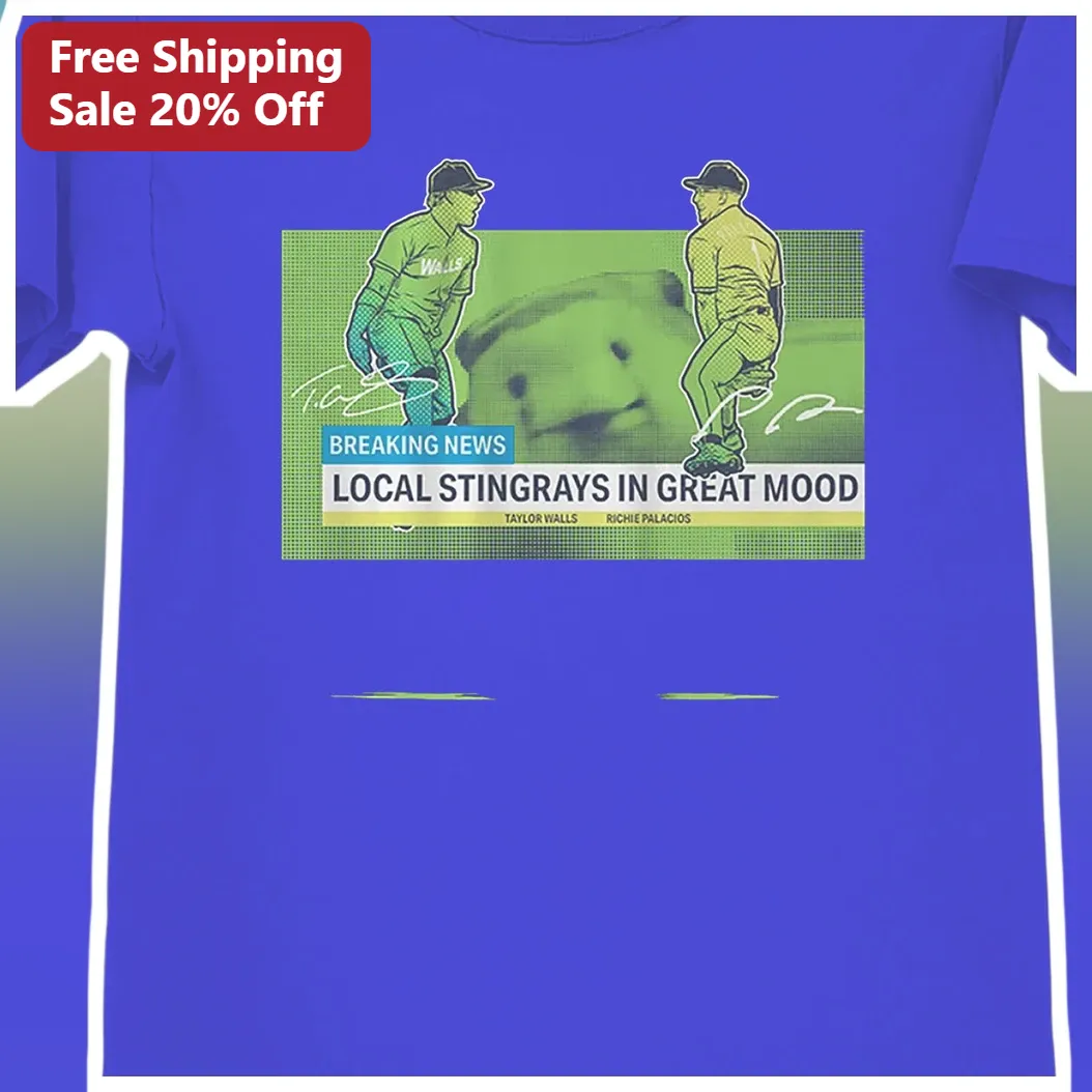 Breaking News Local Stingrays In Great Mood Tee Tampa Bay Ra — Los Angeles Breaking News Local Stingrays In Great Mood Tee Tampa Bay Rays Fans Baseball Humor Graphic Shirt available at our Los Angeles warehouse