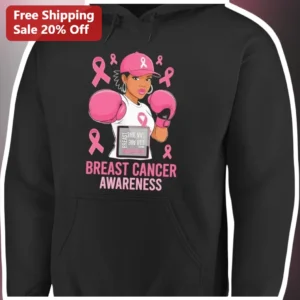 Breast Cancer Awareness Hoodie Pink Ribbon Fighter Boxing Survivor Gift for Women Men October Month available at our Los Angeles warehouse
