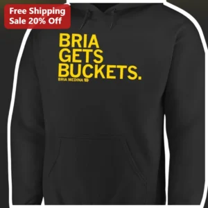 Bria Gets Buckets Hoodie Bria Hartley WNBA Basketball Fan Apparel Unisex Fall Gift available at our Los Angeles warehouse