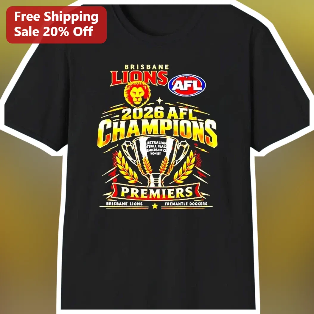 Brisbane Lions 2026 Premiers Fan Tee available at our Los Angeles warehouse