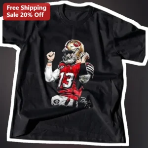 Brock Purdy Tee San Francisco 49ers QB13 Watercolor Football Fan Gift available at our Los Angeles warehouse