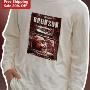 BRONSON Vintage Movie Poster Long Sleeve Tee Tom Hardy Cult Classic Film Shirt available at our Los Angeles warehouse