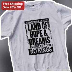 Bruce Springsteen The E Street Band Land of Hope and Dreams American Tour No Kings Graphic Tee available at our Los Angeles warehouse