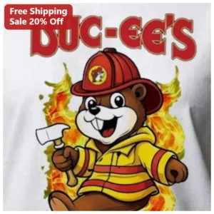 Buc-ee's Beaver Firefighter Graphic Tee Road Trip Souvenir Shirt available at our Los Angeles warehouse