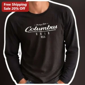 Buckeye State Columbus Ohio USA Vintage Retro Long Sleeve Tee available at our Los Angeles warehouse