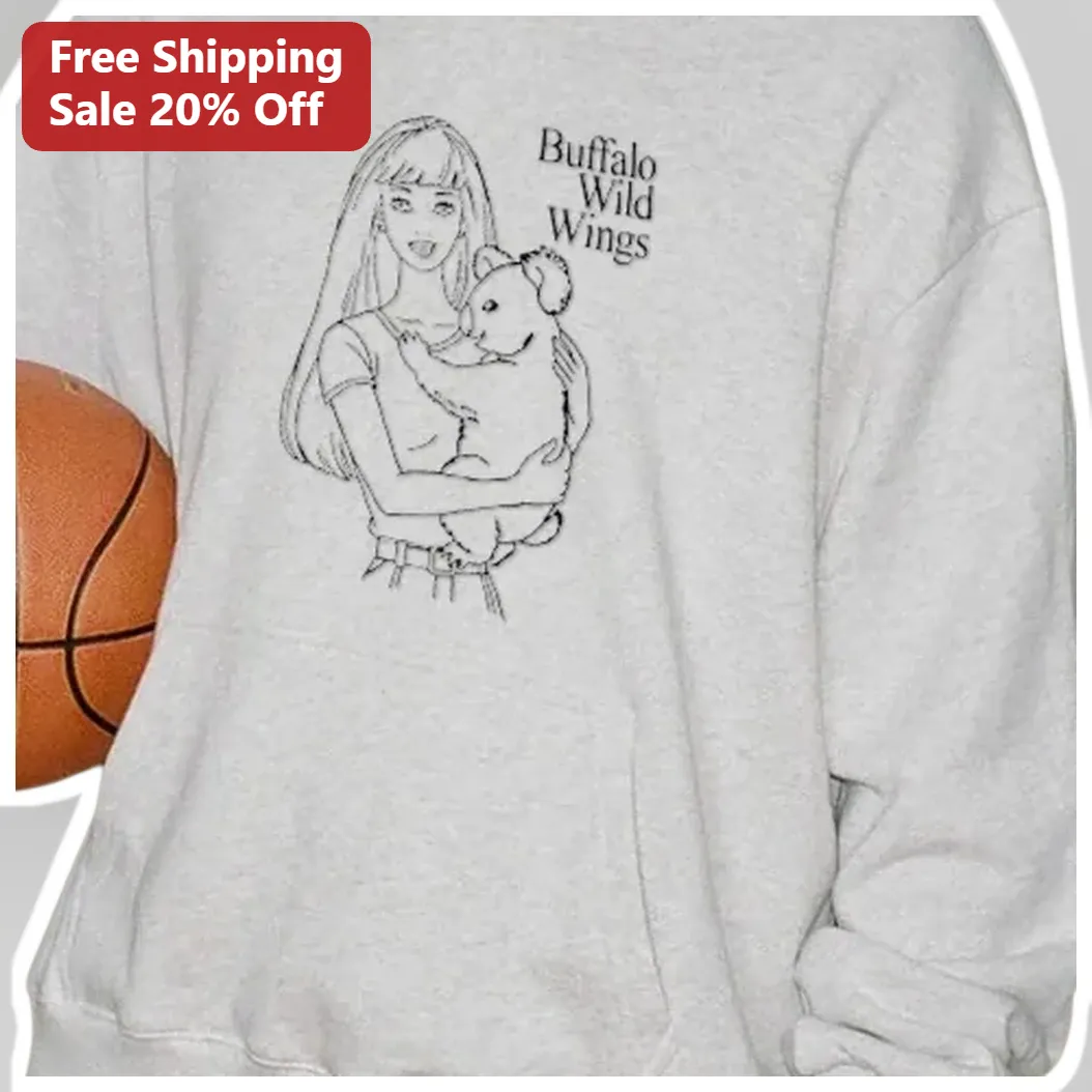 Buffalo Wild Wings Sweatshirt Dog Mom Line Art Graphic Crewn — Los Angeles Buffalo Wild Wings Sweatshirt Dog Mom Line Art Graphic Crewneck for Women available at our Los Angeles warehouse