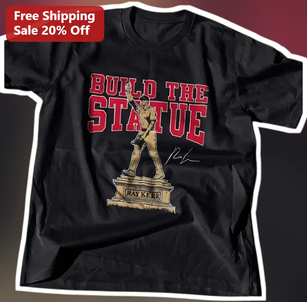 Build The Statue Ray Kerr Baseball Fan Tee — Los Angeles Build The Statue Ray Kerr Baseball Fan Tee available at our Los Angeles warehouse