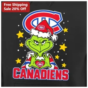 Canadiens The Grinch Hoodie Montreal Canadiens NHL Hockey Fan Gift Funny Holiday Apparel available at our Los Angeles warehouse