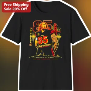 Captain Of The Faithful Built Different George Kittle 49ers Tee available at our Los Angeles warehouse