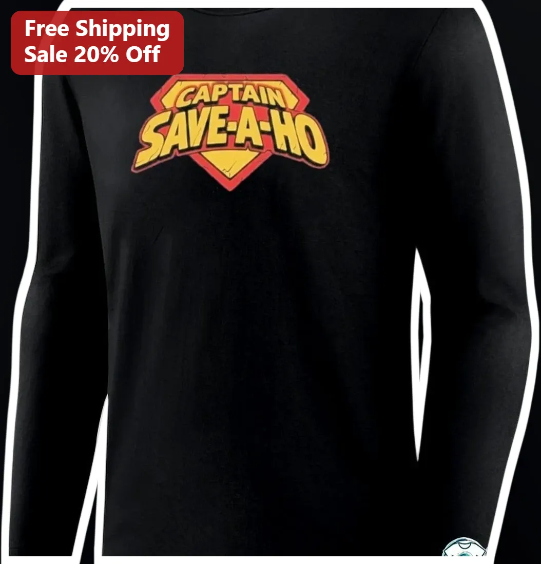 Captain Save-A-Ho Long Sleeve Tee Funny Christmas Superhero — Los Angeles Captain Save-A-Ho Long Sleeve Tee Funny Christmas Superhero Parody Gift for Men Women Holiday Humor available at our Los Angeles warehouse