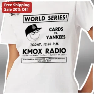Cards vs Yankees World Series Tee KMOX Radio St. Louis Cardinals Vintage Baseball Shirt available at our Los Angeles warehouse