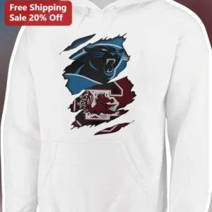 Carolina Panthers vs South Carolina Gamecocks Rivalry Hoodie for NFL and College Football Fans available at our Los Angeles warehouse