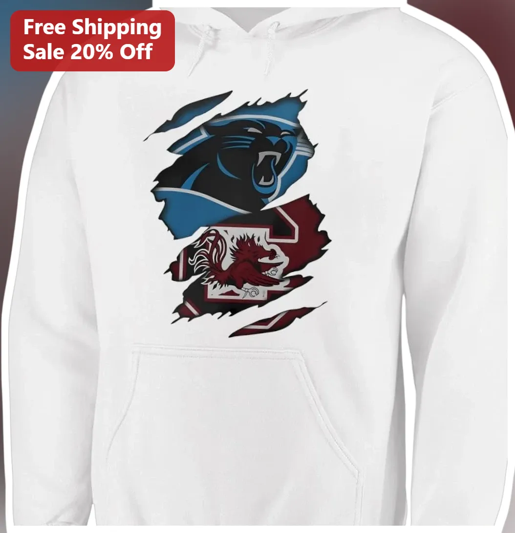 Carolina Panthers vs South Carolina Gamecocks Rivalry Hoodie for NFL and College Football Fans available at our Los Angeles warehouse