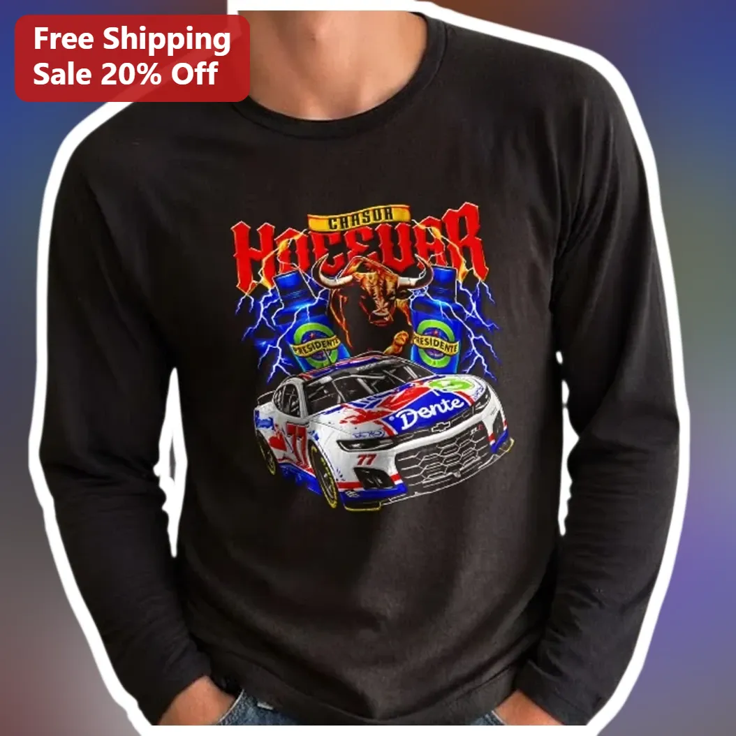 Carson Hocevar Long Sleeve Tee NASCAR Racing Fan Apparel Custom Name Number Gift available at our Los Angeles warehouse