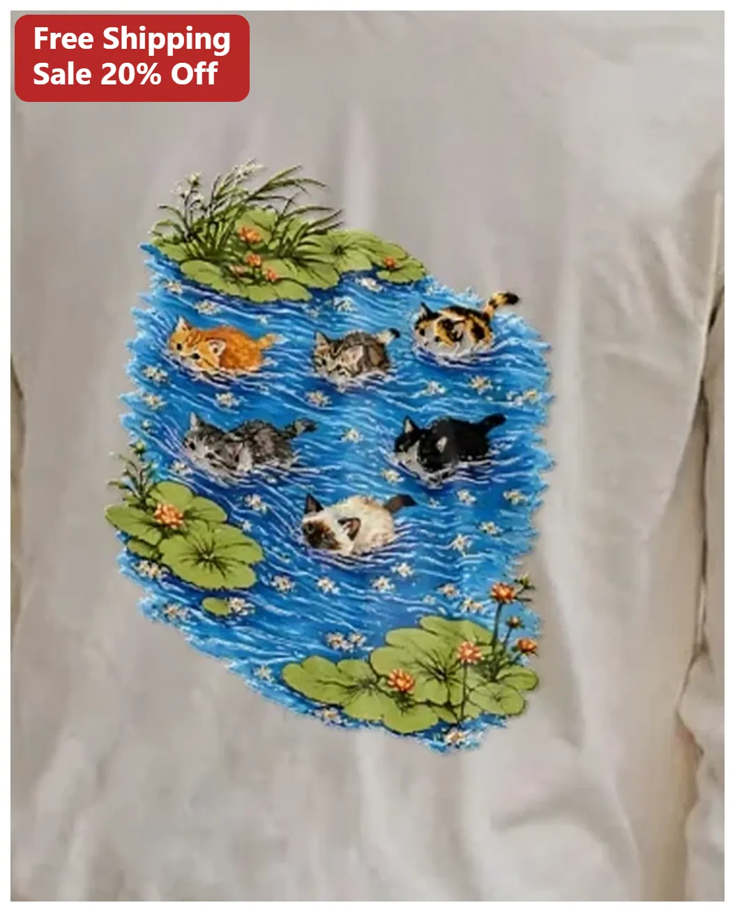 Cats Swimming in Pond Meme Graphic Tee Funny Cat Lover Shirt — Los Angeles Cats Swimming in Pond Meme Graphic Tee Funny Cat Lover Shirt available at our Los Angeles warehouse