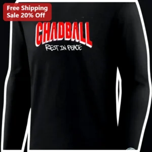 CHADBALL REST IN PEACE Long Sleeve Shirt Pop Punk Tribute Apparel for Gamers and Streamers available at our Los Angeles warehouse