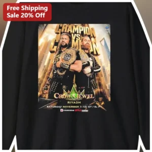 Champion vs Champion Crown Jewel Riyadh Long Sleeve Tee available at our Los Angeles warehouse