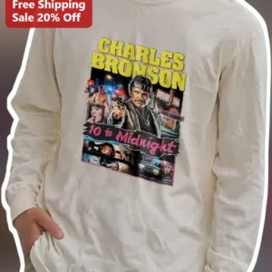 Charles Bronson 10 to Midnight Vintage Movie Poster Long Sleeve Tee available at our Los Angeles warehouse