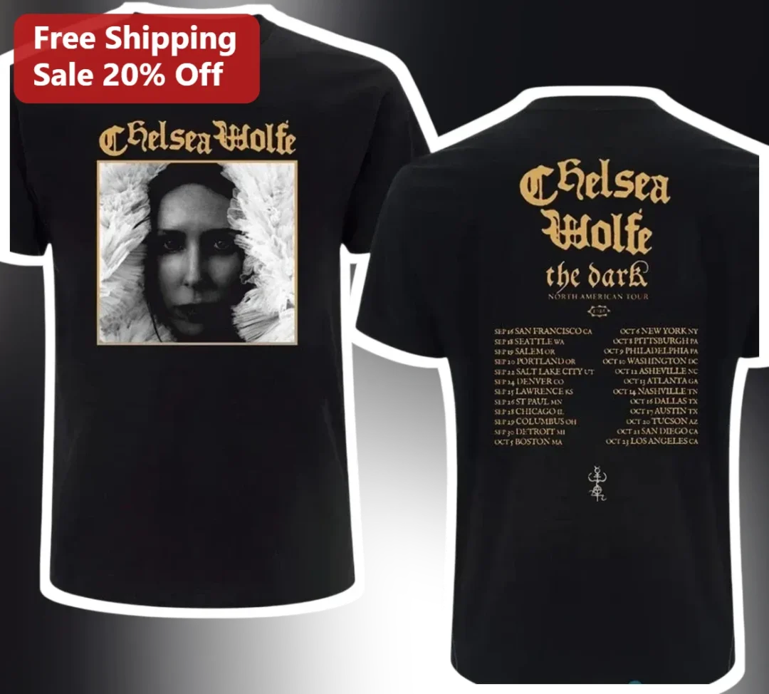 Chelsea Wolfe The Dark North American Tour Tee Gothic Band M — Los Angeles Chelsea Wolfe The Dark North American Tour Tee Gothic Band Merch Shirt available at our Los Angeles warehouse