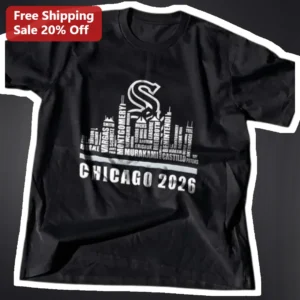 Chicago 2026 Baseball Player Name Skyline Tee Custom Personalized Gift available at our Los Angeles warehouse