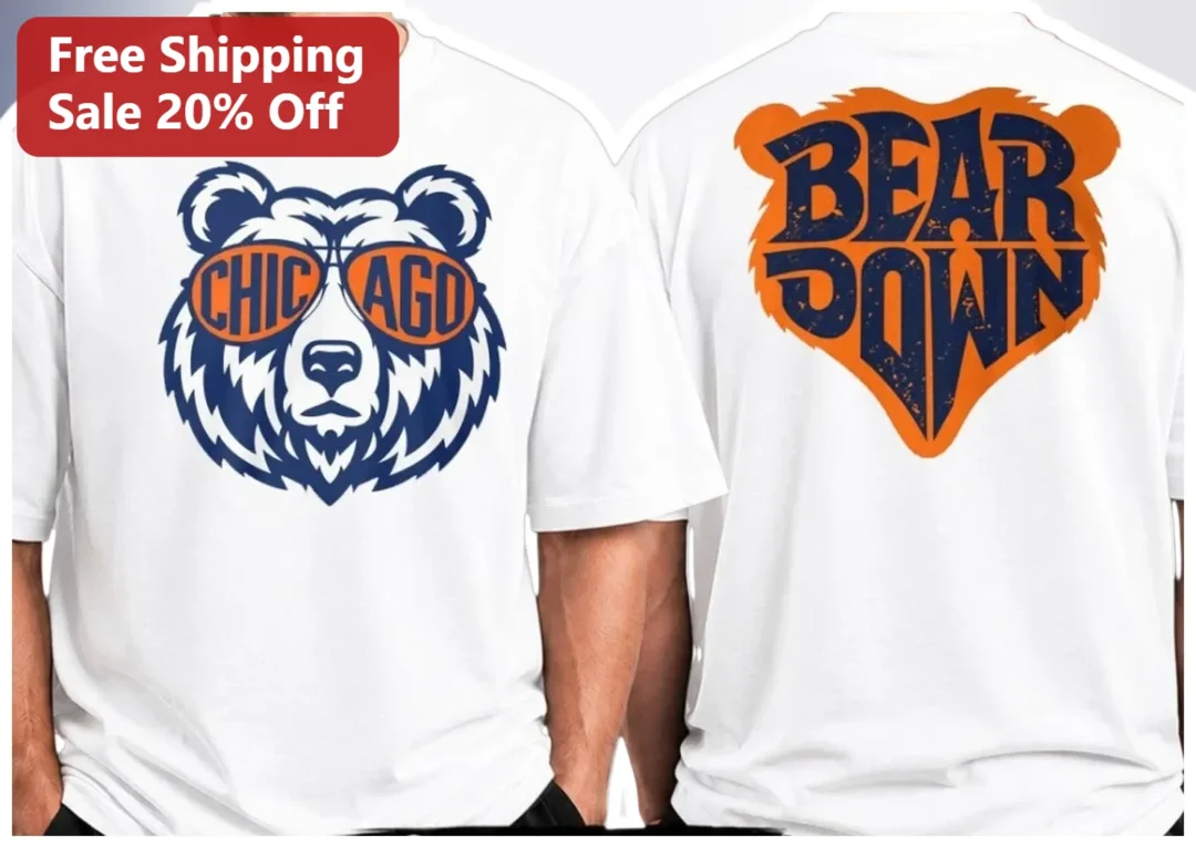 Chicago Bear Down Vintage Distressed Graphic Tee NFL Footbal — Los Angeles Chicago Bear Down Vintage Distressed Graphic Tee NFL Football Fan Apparel available at our Los Angeles warehouse