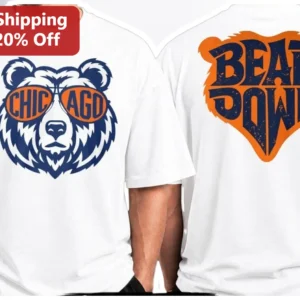 Chicago Bear Down Vintage Distressed Graphic Tee NFL Football Fan Apparel available at our Los Angeles warehouse
