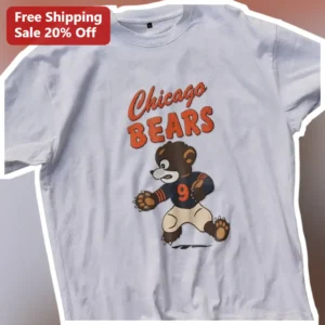 Chicago Bears Vintage Staley Da Bear Graphic Tee NFL Fan Gear Game Day Gift available at our Los Angeles warehouse