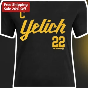 Christian Yelich 22 Tee Milwaukee Brewers Captain Baseball Fan Apparel available at our Los Angeles warehouse