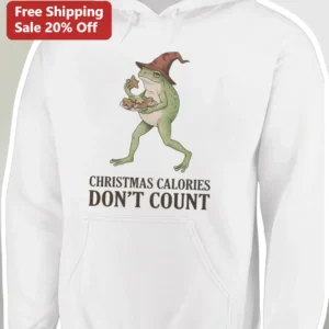 Christmas Calories Don't Count Funny Wizard Frog Hoodie Holiday Diet Joke Gift available at our Los Angeles warehouse
