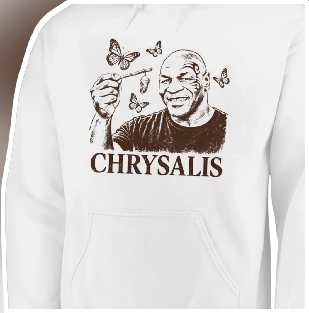 CHRYSALIS Hoodie Mike Tyson Vintage Boxing Transformation Gr — Los Angeles CHRYSALIS Hoodie Mike Tyson Vintage Boxing Transformation Graphic Pullover available at our Los Angeles warehouse