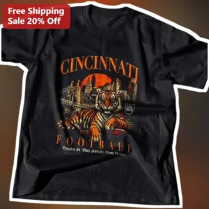 Cincinnati Football You're In The Jungle Now Baby Tee Vintage Tiger Graphic available at our Los Angeles warehouse