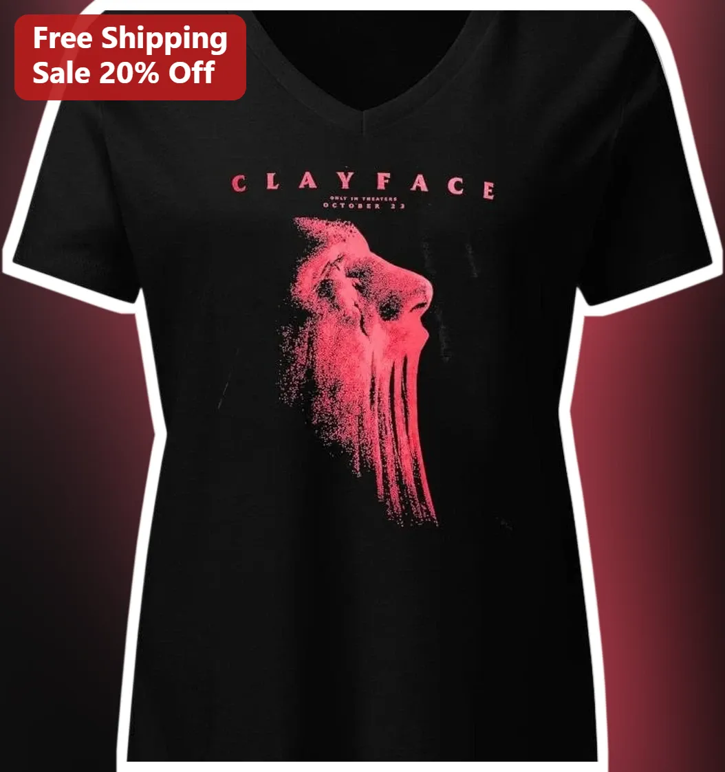 Clayface DC Horror Villain Graphic Tee Black V-Neck Shirt available at our Los Angeles warehouse