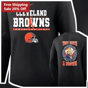 Cleveland Browns Toby Keith Should've Been A Brown Long Sleeve Shirt American Icon NFL Fan Gear available at our Los Angeles warehouse