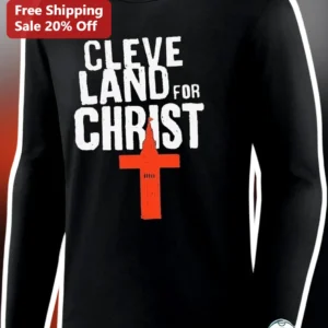Cleveland For Christ Long Sleeve Shirt Terminal Tower Cross Faith Apparel Gift available at our Los Angeles warehouse