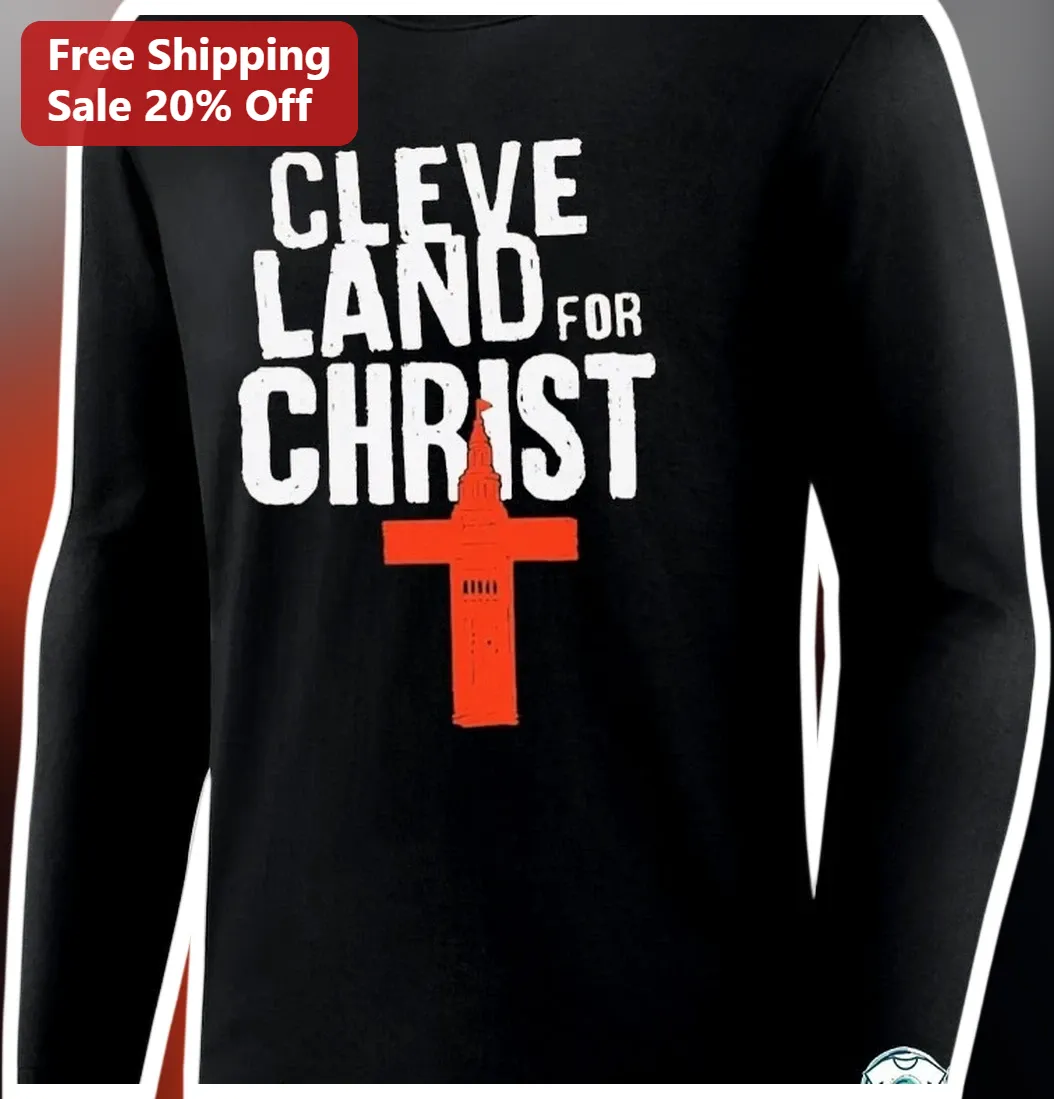 Cleveland For Christ Long Sleeve Shirt Terminal Tower Cross — Los Angeles Cleveland For Christ Long Sleeve Shirt Terminal Tower Cross Faith Apparel Gift available at our Los Angeles warehouse