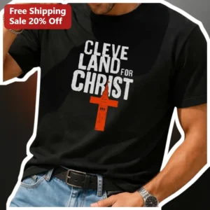 Cleveland For Christ Tee Terminal Tower Cross Faith Based Christian Apparel Unisex Graphic T-Shirt available at our Los Angeles warehouse