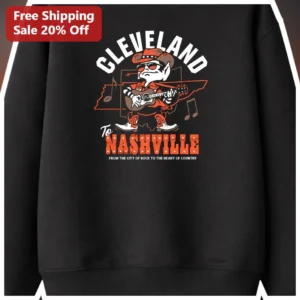 Cleveland To Nashville Rock To Country Sweatshirt Chomps Browns Mascot Gift available at our Los Angeles warehouse