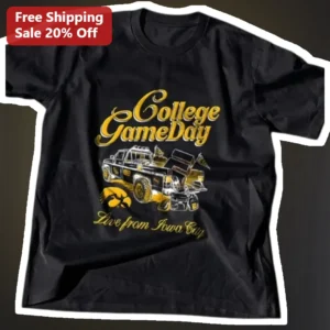 College GameDay Live From Iowa City Tee Hawkeyes Football Fan Apparel available at our Los Angeles warehouse