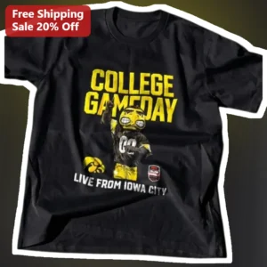 College GameDay Live From Iowa City Tee Herky The Hawk Hawkeyes Football Gameday Shirt available at our Los Angeles warehouse