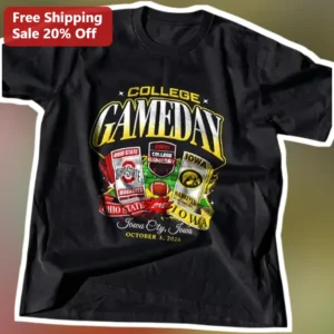 College GameDay Vintage Ohio State Iowa Football Tee available at our Los Angeles warehouse