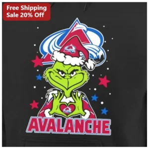 Colorado Avalanche The Grinch Hoodie NHL Fan Gear Christmas Gift available at our Los Angeles warehouse