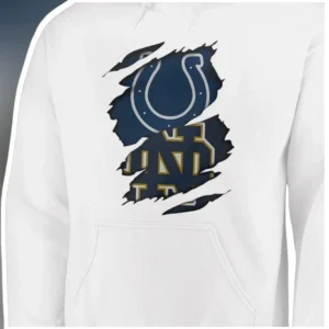 Colts Notre Dame Ripped Paper Hoodie Carson Towt Fan Gear available at our Los Angeles warehouse