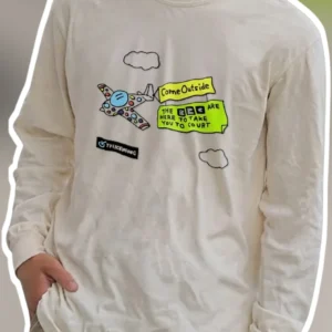Come Outside BBC Satire Long Sleeve Tee British Political Humor Shirt available at our Los Angeles warehouse