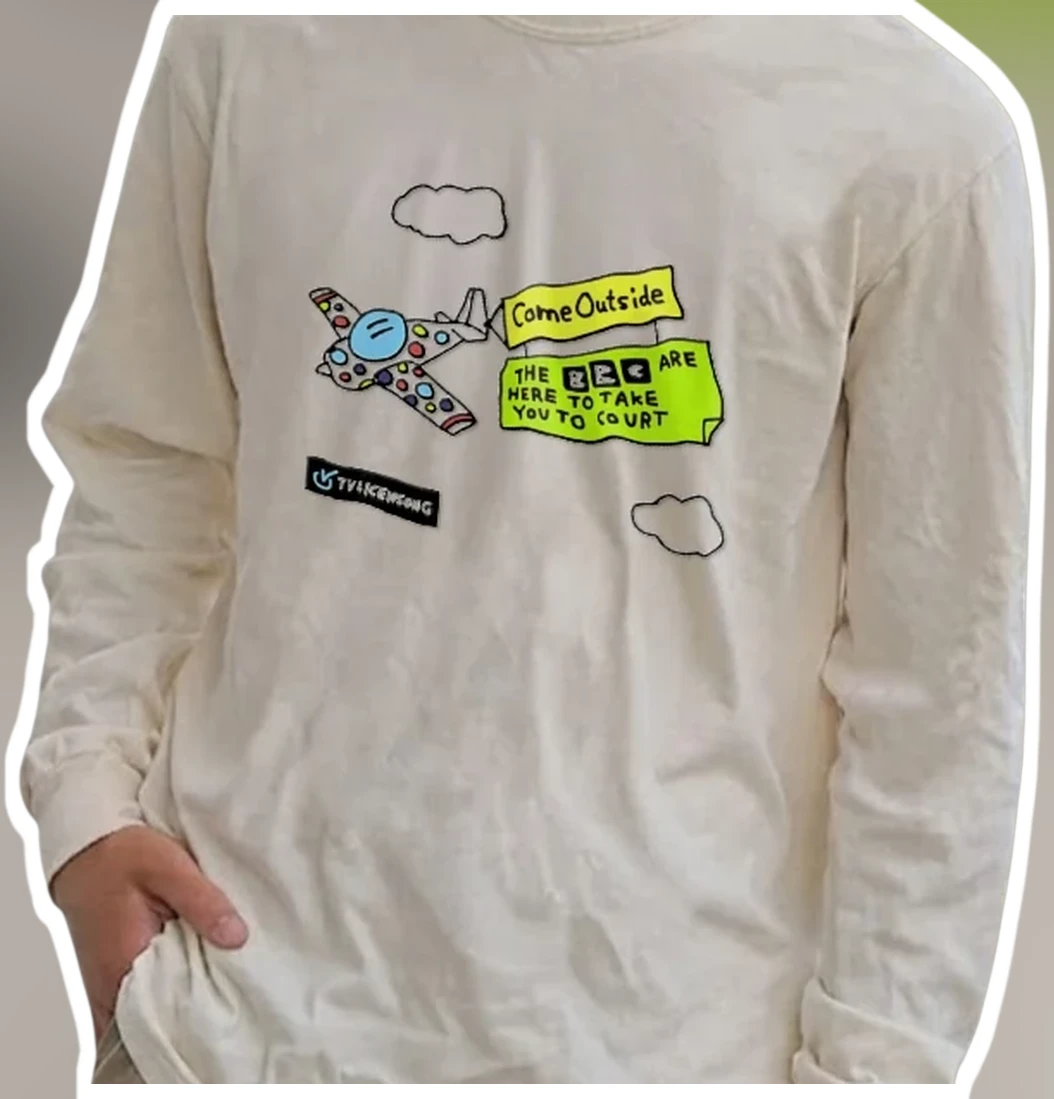 Come Outside BBC Satire Long Sleeve Tee British Political Humor Shirt available at our Los Angeles warehouse