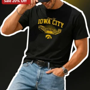 Come To IOWA CITY Vintage Hawkeyes Football Stadium Graphic Tee University of Iowa Alumni Gift available at our Los Angeles warehouse