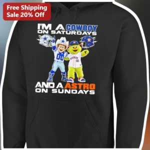 Cowboy Astro Hoodie I'm A Cowboy On Saturdays And An Astro On Sundays Dallas Cowboys Houston Astros available at our Los Angeles warehouse