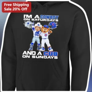 Cowboy Cub Scout Hoodie I'm A Cowboy On Saturdays And A Cub On Sundays Funny Scouting Gift For Dad available at our Los Angeles warehouse